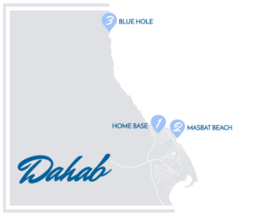 Dahab Map with Blue Ocean Freediving Bases