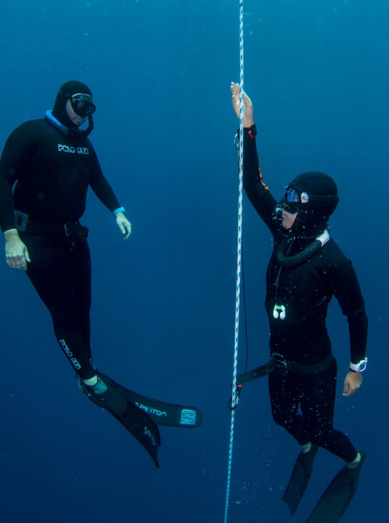 Brian and student at the line